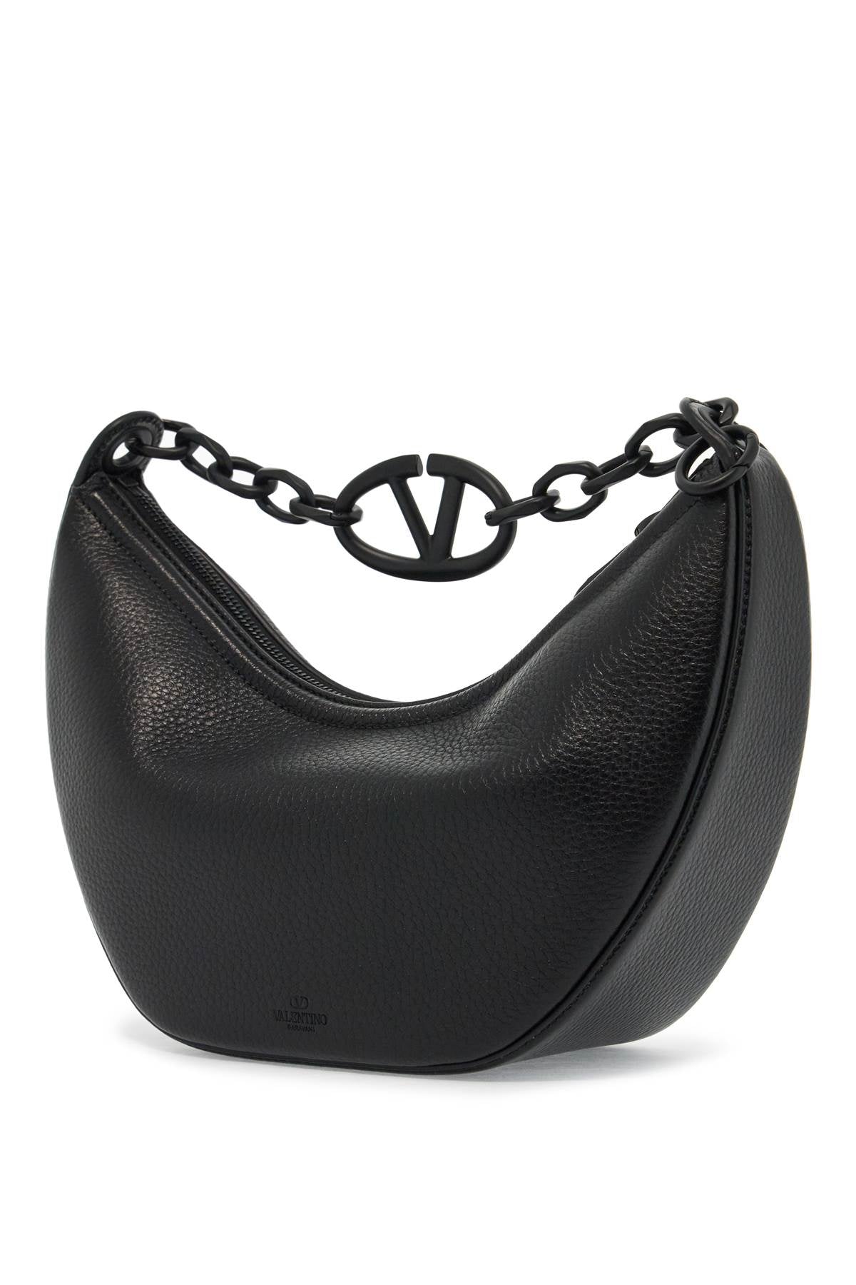 Valentino Garavani small vlogo moon bag hobo in hammered leather