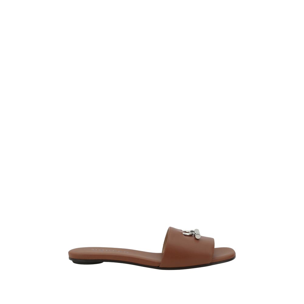 Alexander McQueen Leather Sandals -brown-T Bar