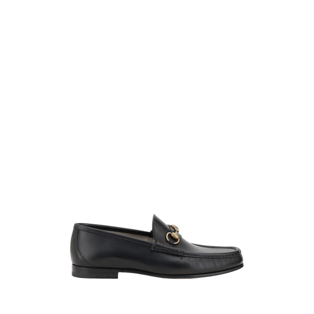 Gucci Leather Loafers -black-horesebit