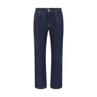 7FOR Blue Cotton Straight-Leg Jeans