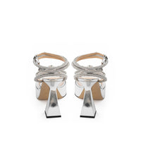 MACH & MACH Elegant Silver Leather Platforms