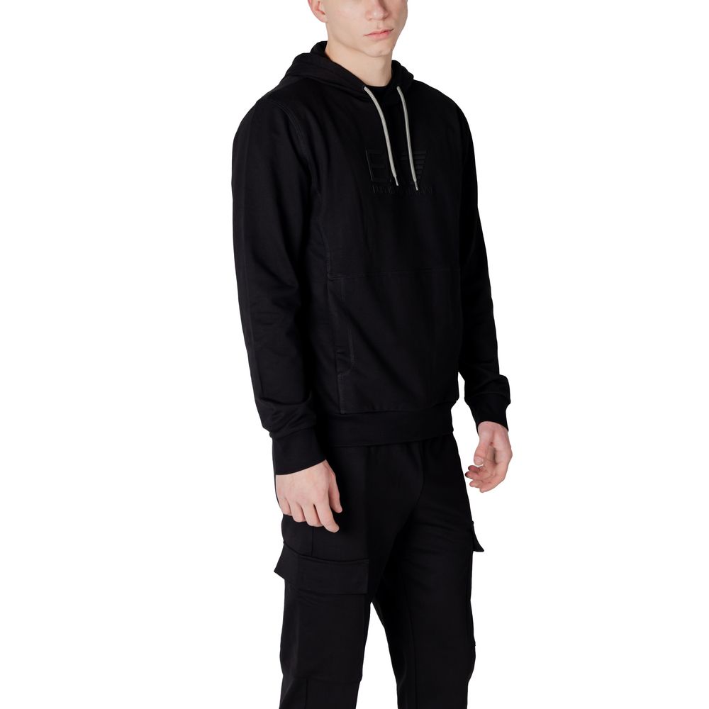 EA7 Emporio Armani Black Cotton Sweater