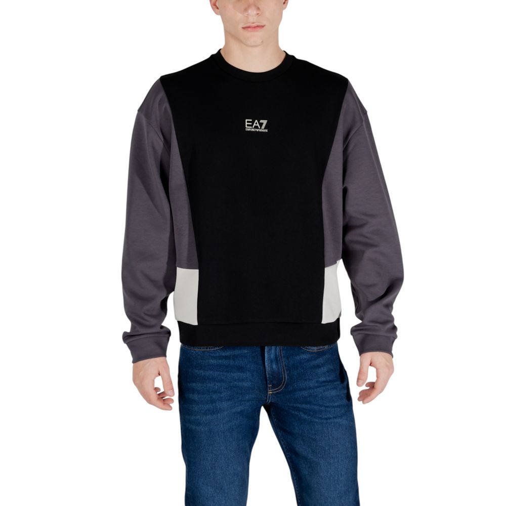 EA7 Emporio Armani Black Cotton Sweater