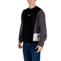 EA7 Emporio Armani Black Cotton Sweater
