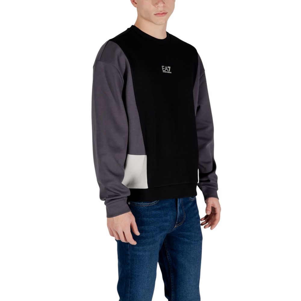 EA7 Emporio Armani Black Cotton Sweater