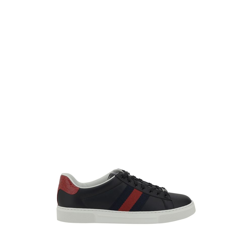 Gucci Black Leather Sneakers