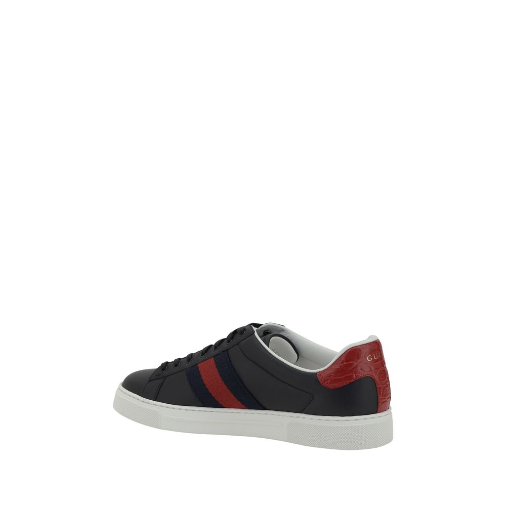 Gucci Black Leather Sneakers