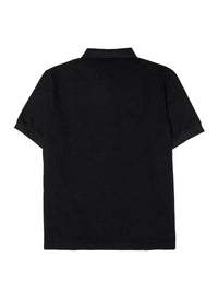Burberry Black Cotton Collared Polo Shirt