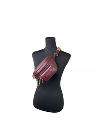 Michael Kors Leather Maise 2 in 1 Fanny Waist Pack Bag Maroon