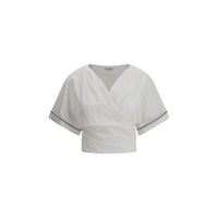 Brunello Cucinelli Buckle-knotted waist Blouse
