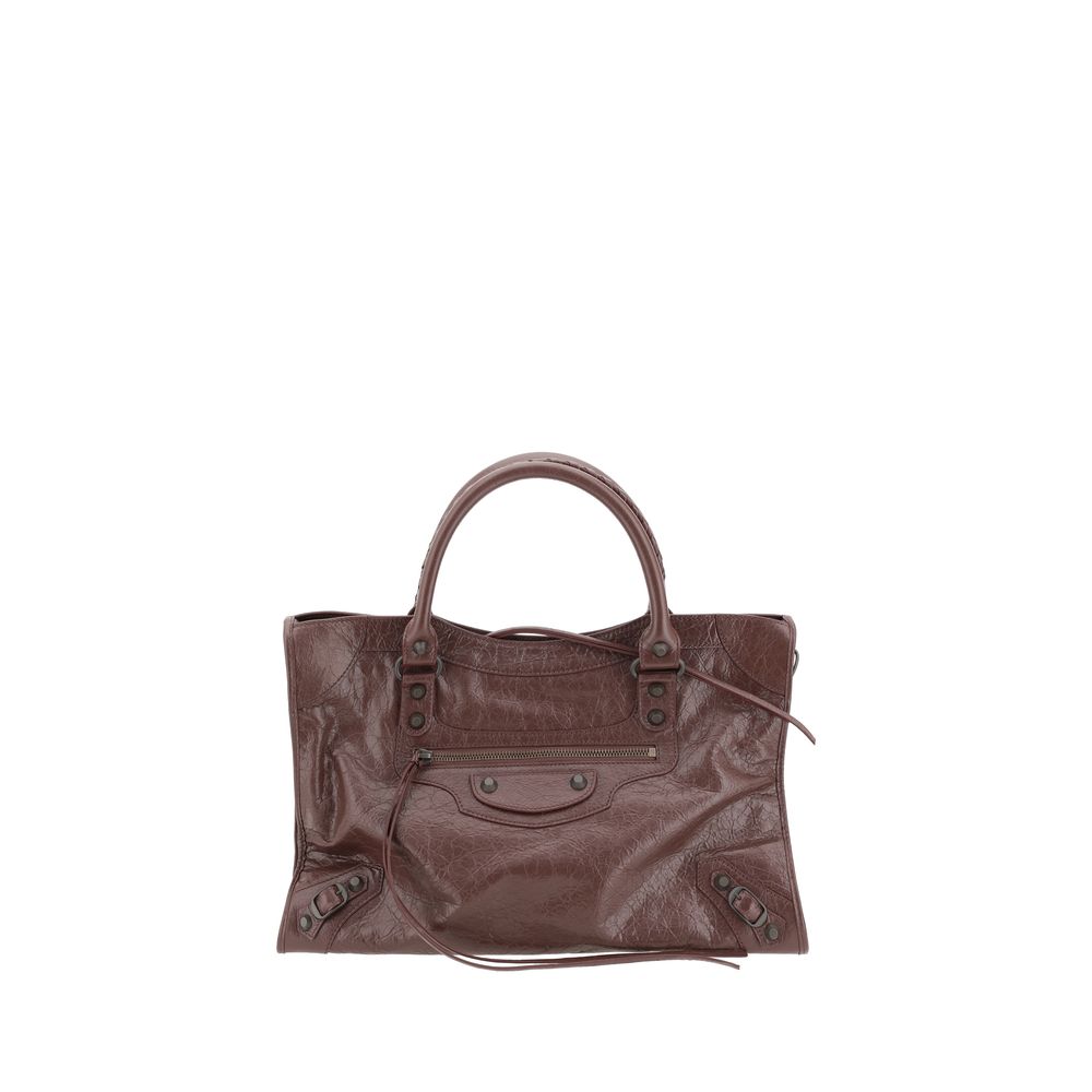 Balenciaga Le City Medium Shoulder Bag - brown-top handle-