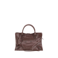 Balenciaga Le City Medium Shoulder Bag - brown-top handle-