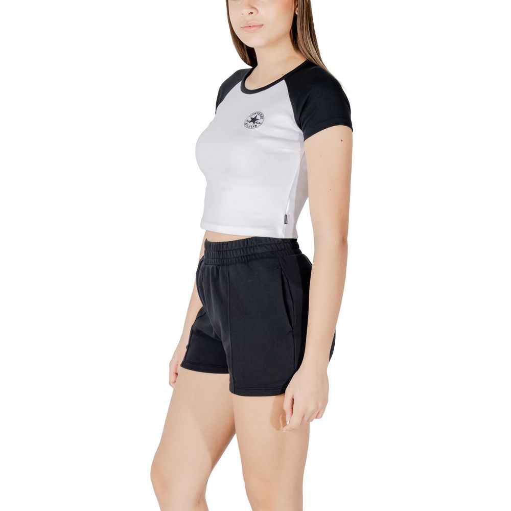 Converse Black And White Cotton Tops & T-Shirt
