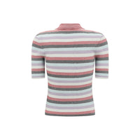 Ganni Striped Polo Top