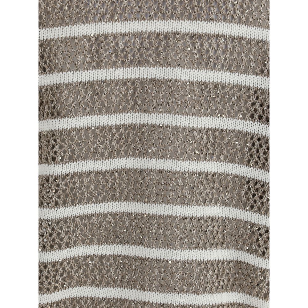 Brunello Cucinelli Open knit design Cardigan with sequins