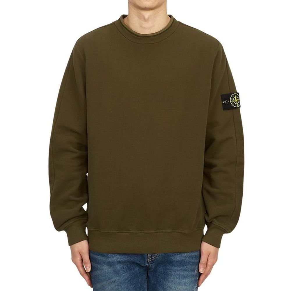 Stone Island Green Cotton Sweater