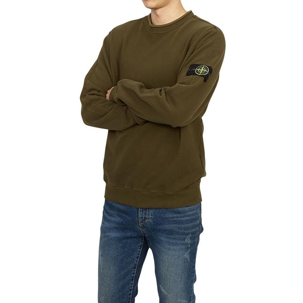 Stone Island Green Cotton Sweater