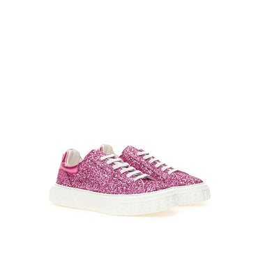 Casadei Pink Fabric And Leather Sneaker