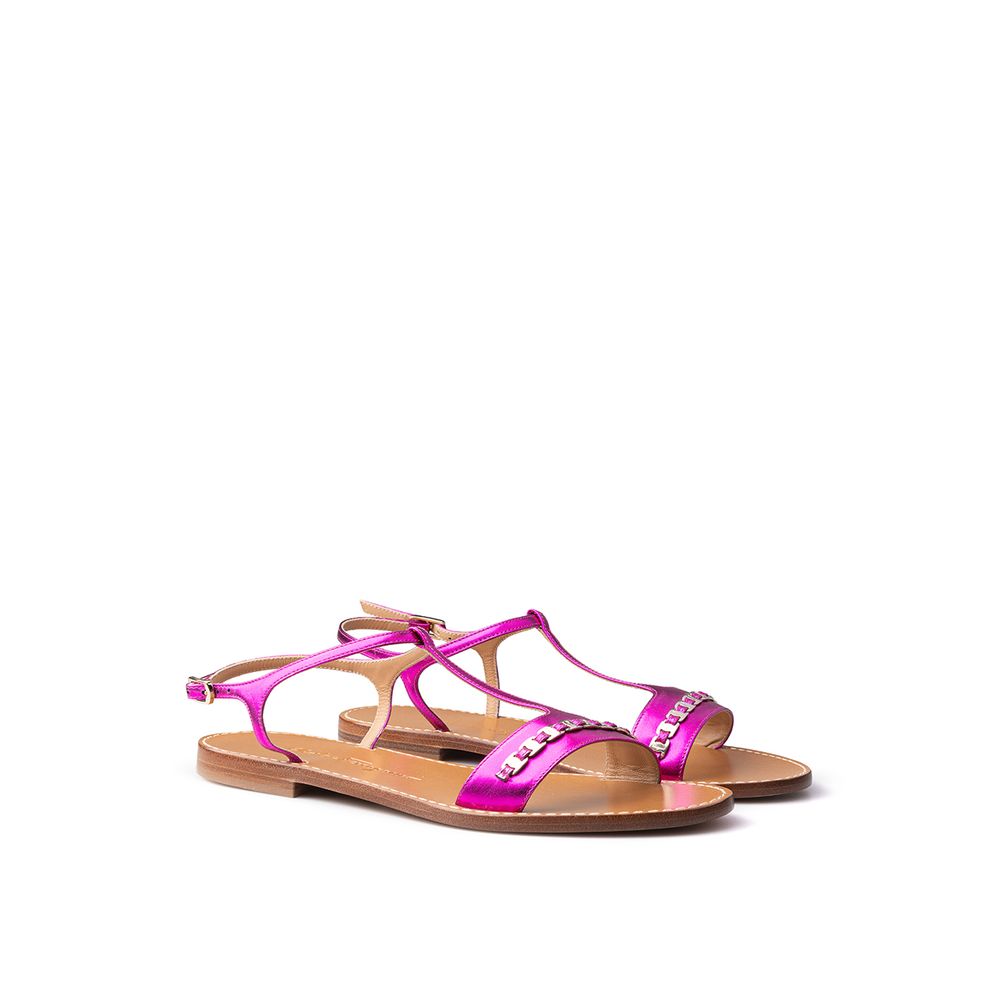 Salvatore Ferragamo Purple Leather Sandal