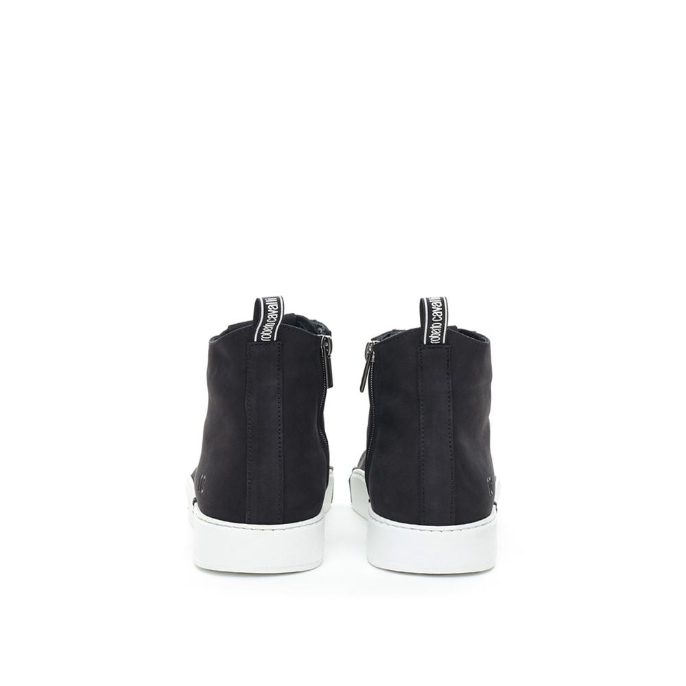 Roberto Cavalli Black Suede Leather Sneaker