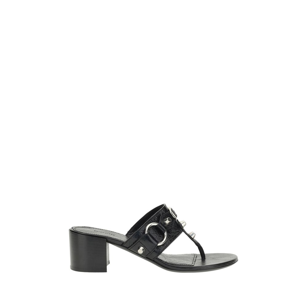 Balenciaga City thong Sandals -black-leather