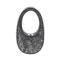 Coperni Swipe Shoulder Bag - black-crystal appliqués-hobo