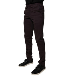 BENCIVENGA Brown Pure Cotton Slim Fit Men Dress Pants