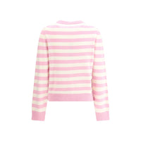 Ganni Striped sweater with rabbit