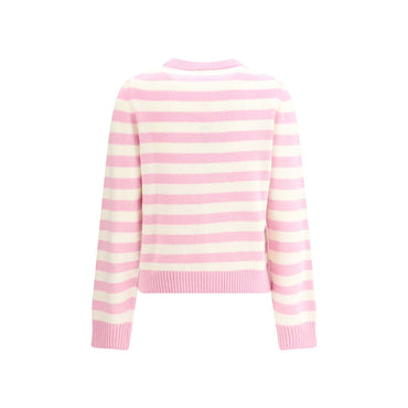 Ganni Striped sweater with rabbit