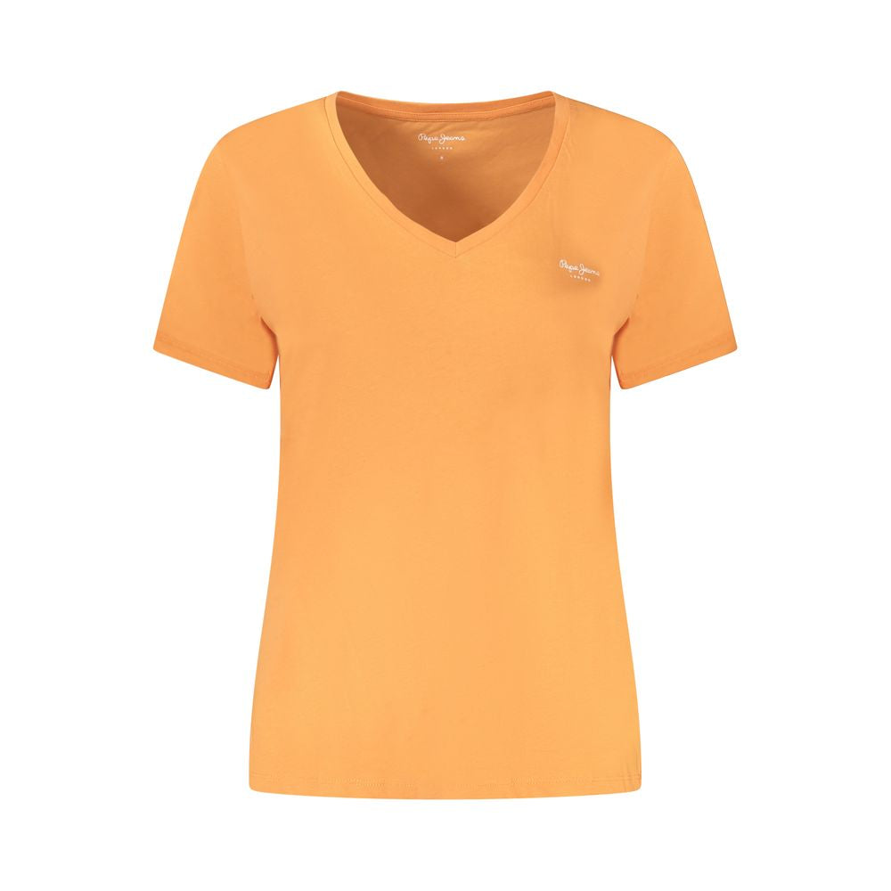 Pepe Jeans Orange Cotton Tops & T-Shirt
