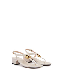 Mystic White Nappa Charlotte Leather Sandals
