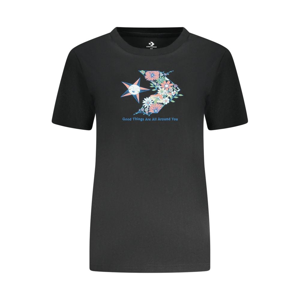 Converse Black Cotton Tops & T-Shirt