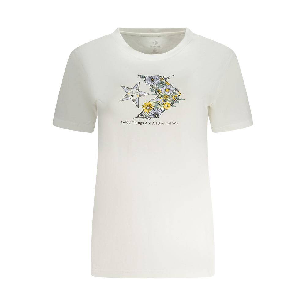 Converse White Cotton Tops & T-Shirt