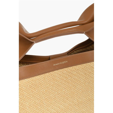 Alexander McQueen Brown Raffia Tote Bag