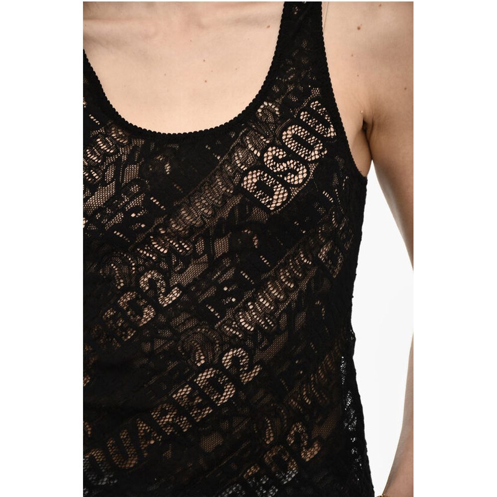Dsquared² All-Over Monogram Sheer Underwear Tank Top
