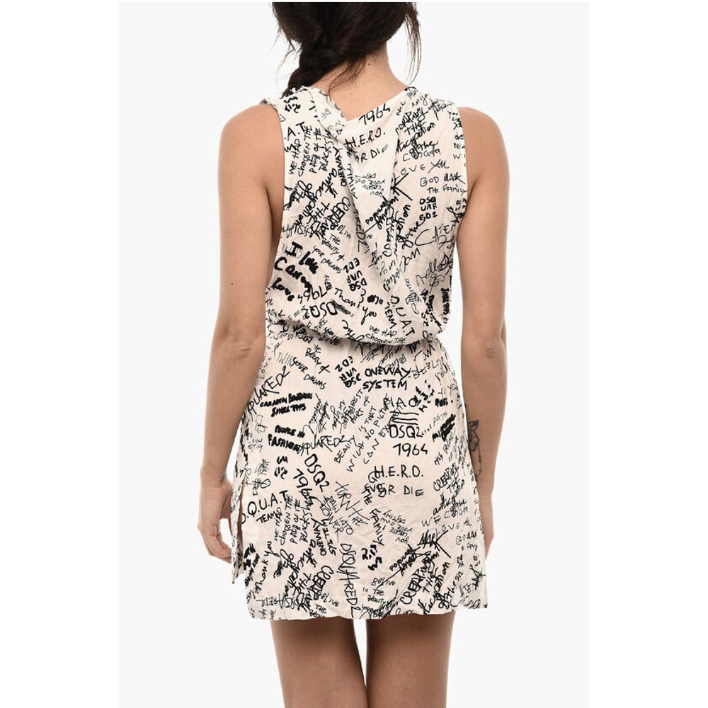 Dsquared² All-Over Printed Mini Beach Cover Up Dress with Belt