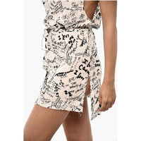 Dsquared² All-Over Printed Mini Beach Cover Up Dress with Belt