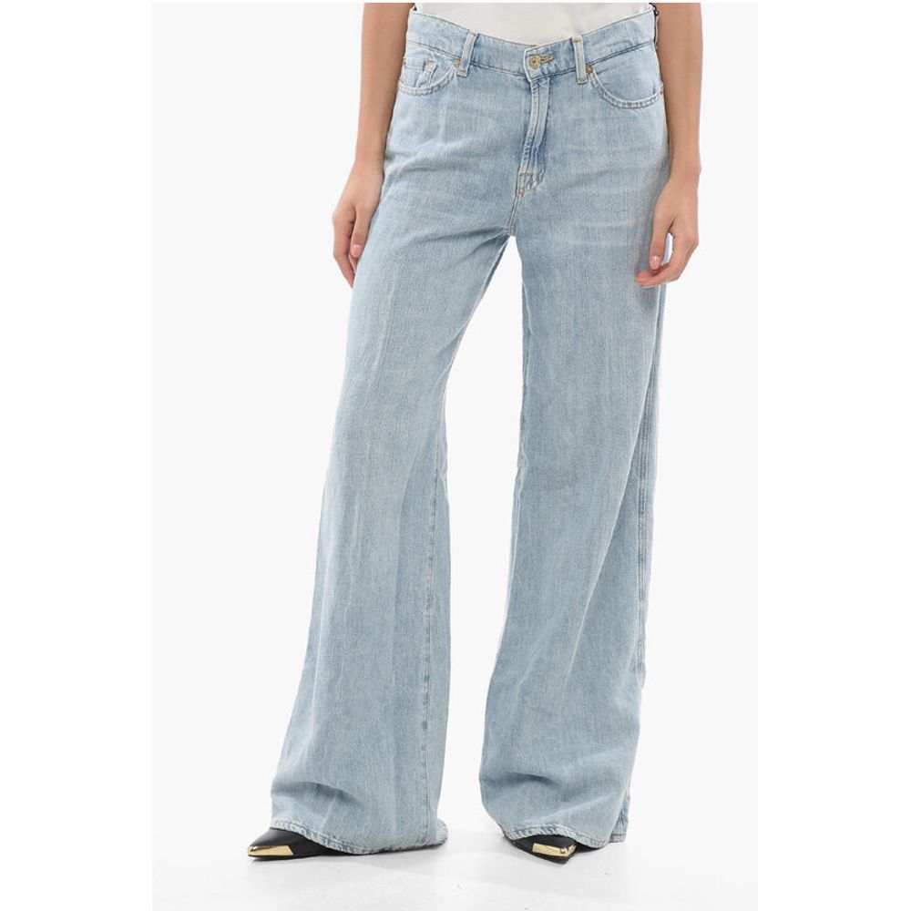 7 For All Mankind Flared LOTTA Jeans with Logo Button 29cm