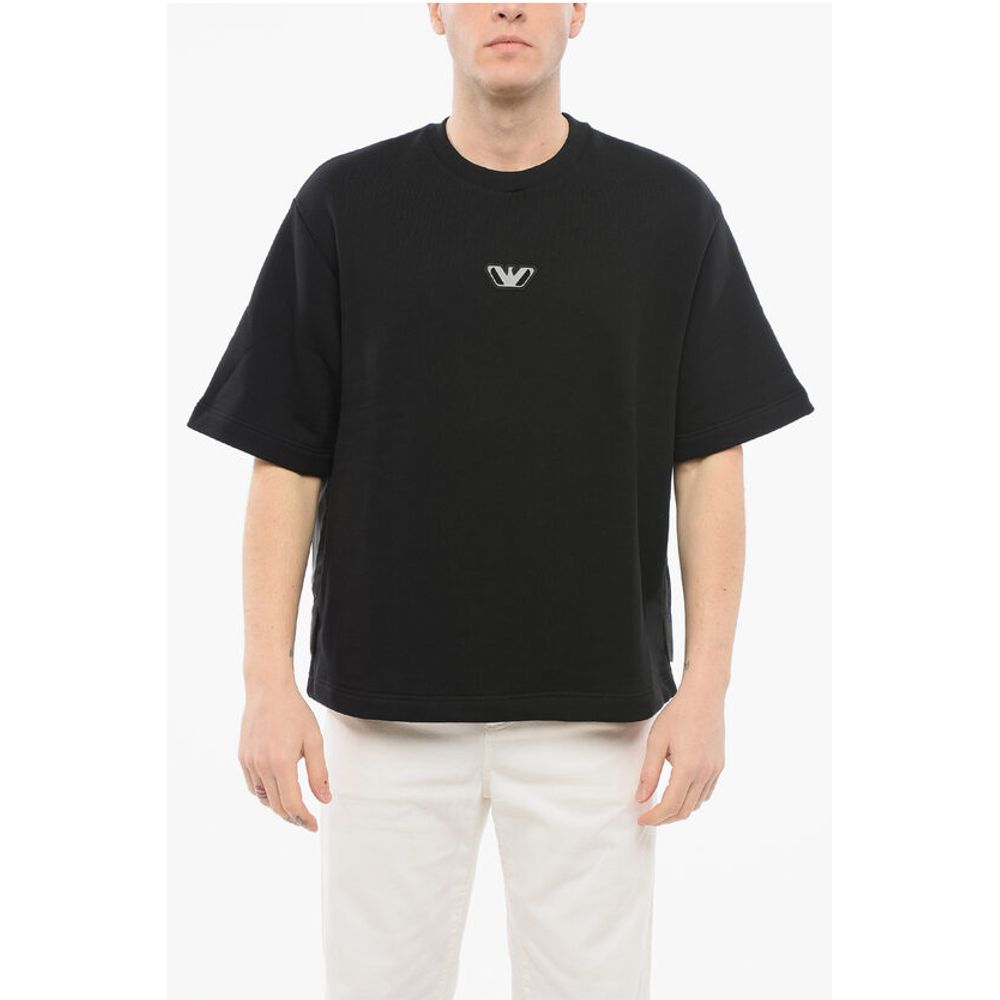 Armani EMPORIO Short-sleeved Crew Neck Sweatshirt with Rubberized L