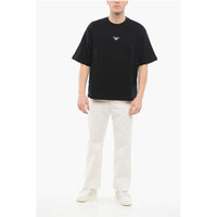 Armani EMPORIO Short-sleeved Crew Neck Sweatshirt with Rubberized L