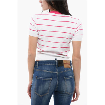 Dsquared² Awning Striped Knitted Crop Top