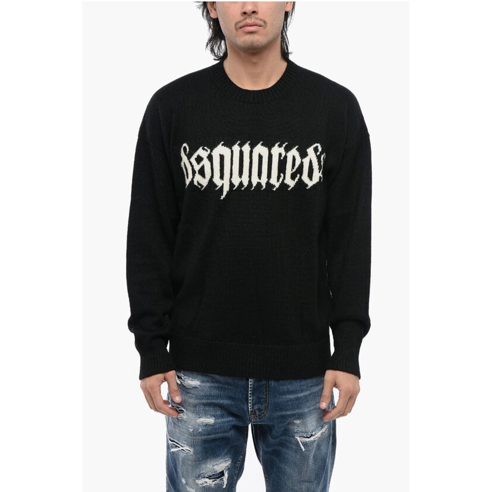Dsquared² Alpaca-blended Pullover with Contrasting Logo