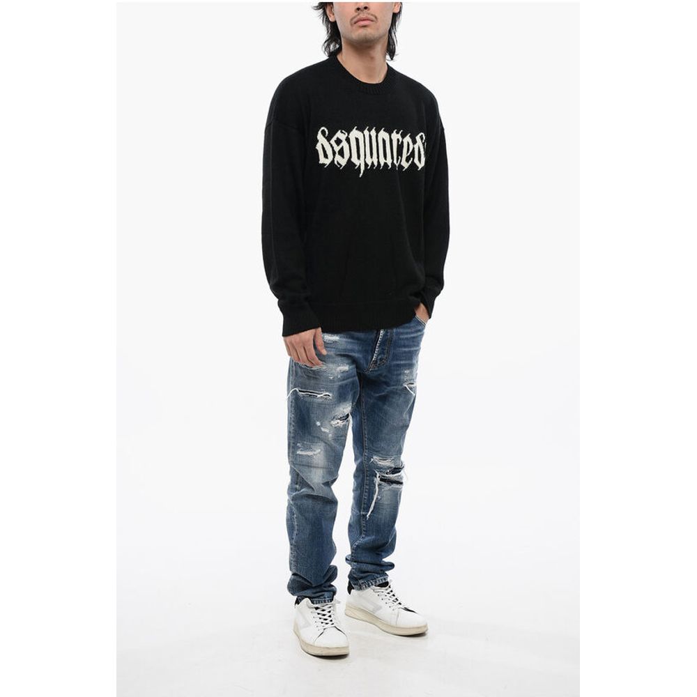 Dsquared² Alpaca-blended Pullover with Contrasting Logo