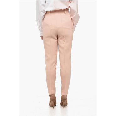 Prada Front Pleated Twill Wool Pants