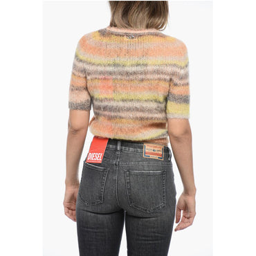 Diesel Stripped M-ICAELA Sweater with Brushed Effect