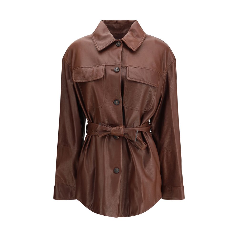Brunello Cucinelli Saharan leather Jacket