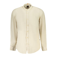 Hugo Boss Beige Linen Men Shirt