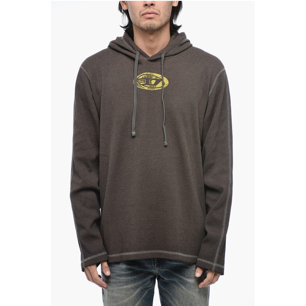 Diesel T-CRONE-LS Hoodie Sweatshirt with Washed Effect