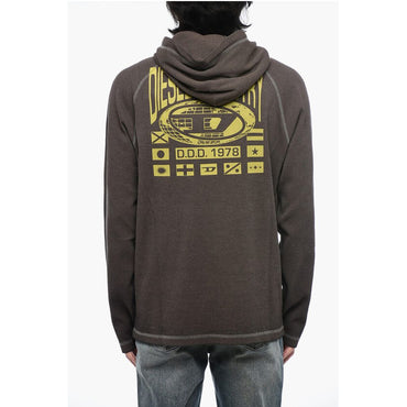 Diesel T-CRONE-LS Hoodie Sweatshirt with Washed Effect
