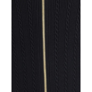 Balmain BUTTONED TORSADE KNIT LONG MIDI SKIRT